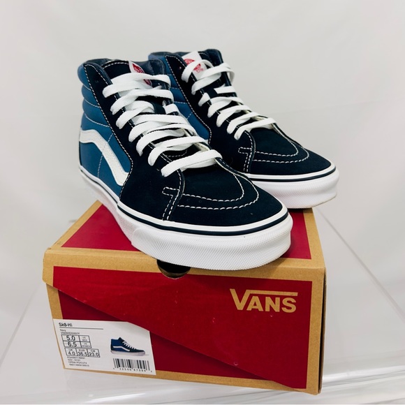 VANS Sk8-Hi Unisex Navy Canvas Skater Shoes Men’s 5/Women’s 6.5  New in … - Picture 8 of 12